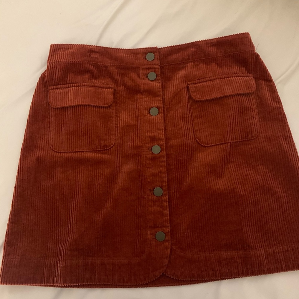 Burnt Orange Loft outlet corduroy skirt